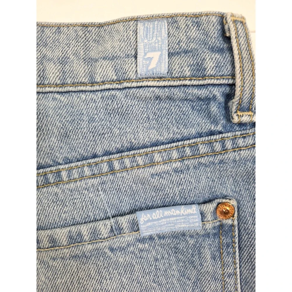7 For All Mankind High Rise Two Tone Frayed Hem Denim‎ Shorts Women's Size 28x3